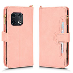 Custodia Portafoglio In Pelle Cover con Supporto BY2 per OnePlus 10 Pro 5G Oro Rosa