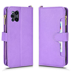 Custodia Portafoglio In Pelle Cover con Supporto BY2 per Oppo Find X3 5G Viola