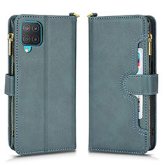 Custodia Portafoglio In Pelle Cover con Supporto BY2 per Samsung Galaxy A12 Nacho Verde
