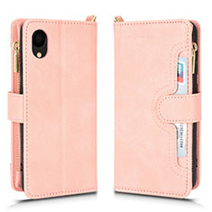 Custodia Portafoglio In Pelle Cover con Supporto BY2 per Samsung Galaxy A22 5G SC-56B Oro Rosa