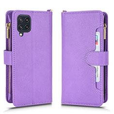 Custodia Portafoglio In Pelle Cover con Supporto BY2 per Samsung Galaxy F22 4G Viola