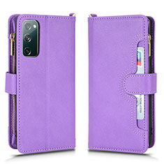 Custodia Portafoglio In Pelle Cover con Supporto BY2 per Samsung Galaxy S20 FE 4G Viola