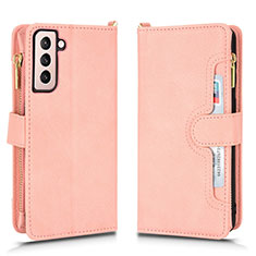 Custodia Portafoglio In Pelle Cover con Supporto BY2 per Samsung Galaxy S22 5G Oro Rosa
