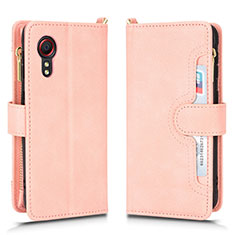 Custodia Portafoglio In Pelle Cover con Supporto BY2 per Samsung Galaxy XCover 5 SM-G525F Oro Rosa