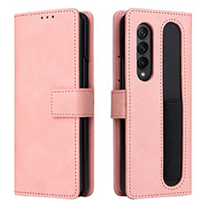 Custodia Portafoglio In Pelle Cover con Supporto BY2 per Samsung Galaxy Z Fold3 5G Oro Rosa