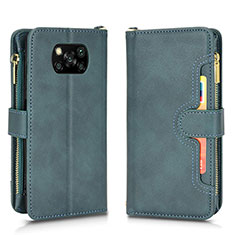 Custodia Portafoglio In Pelle Cover con Supporto BY2 per Xiaomi Poco X3 NFC Verde