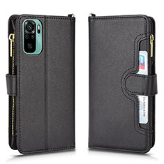 Custodia Portafoglio In Pelle Cover con Supporto BY2 per Xiaomi Redmi Note 10 4G Nero