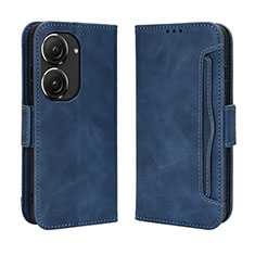 Custodia Portafoglio In Pelle Cover con Supporto BY3 per Asus Zenfone 9 Blu