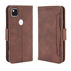 Custodia Portafoglio In Pelle Cover con Supporto BY3 per Google Pixel 4a Marrone