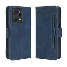 Custodia Portafoglio In Pelle Cover con Supporto BY3 per Huawei Honor X7a Blu