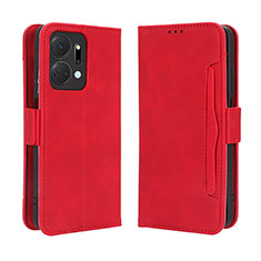Custodia Portafoglio In Pelle Cover con Supporto BY3 per Huawei Honor X7a Rosso