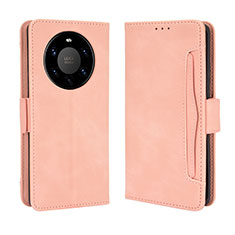 Custodia Portafoglio In Pelle Cover con Supporto BY3 per Huawei Mate 40 Pro+ Plus Rosa