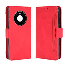 Custodia Portafoglio In Pelle Cover con Supporto BY3 per Huawei Mate 40 Rosso