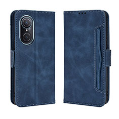 Custodia Portafoglio In Pelle Cover con Supporto BY3 per Huawei Nova 9 SE Blu