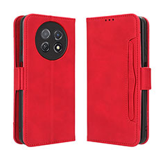 Custodia Portafoglio In Pelle Cover con Supporto BY3 per Huawei Nova Y91 Rosso