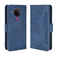 Custodia Portafoglio In Pelle Cover con Supporto BY3 per Nokia 5.4 Blu