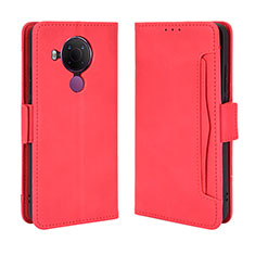 Custodia Portafoglio In Pelle Cover con Supporto BY3 per Nokia 5.4 Rosso
