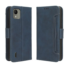 Custodia Portafoglio In Pelle Cover con Supporto BY3 per Nokia C110 Blu