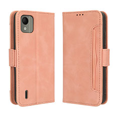 Custodia Portafoglio In Pelle Cover con Supporto BY3 per Nokia C110 Rosa