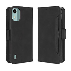 Custodia Portafoglio In Pelle Cover con Supporto BY3 per Nokia C12 Nero