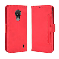 Custodia Portafoglio In Pelle Cover con Supporto BY3 per Nokia C21 Rosso