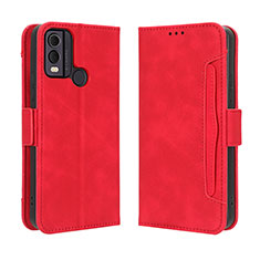 Custodia Portafoglio In Pelle Cover con Supporto BY3 per Nokia C22 Rosso