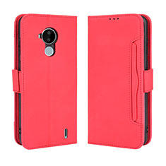 Custodia Portafoglio In Pelle Cover con Supporto BY3 per Nokia C30 Rosso
