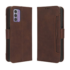 Custodia Portafoglio In Pelle Cover con Supporto BY3 per Nokia C300 Marrone