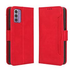 Custodia Portafoglio In Pelle Cover con Supporto BY3 per Nokia C300 Rosso