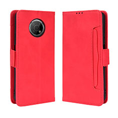 Custodia Portafoglio In Pelle Cover con Supporto BY3 per Nokia G300 5G Rosso