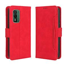 Custodia Portafoglio In Pelle Cover con Supporto BY3 per Nokia XR21 Rosso