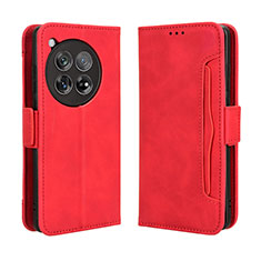 Custodia Portafoglio In Pelle Cover con Supporto BY3 per OnePlus 12R 5G Rosso