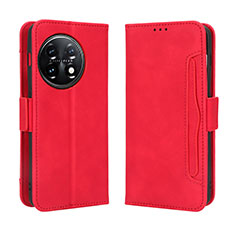 Custodia Portafoglio In Pelle Cover con Supporto BY3 per OnePlus Ace 2 5G Rosso