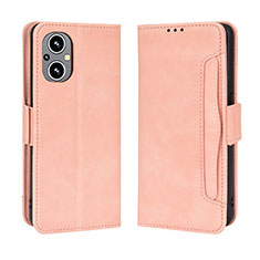Custodia Portafoglio In Pelle Cover con Supporto BY3 per OnePlus Nord N20 5G Rosa