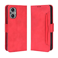 Custodia Portafoglio In Pelle Cover con Supporto BY3 per OnePlus Nord N20 5G Rosso