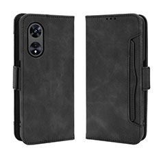 Custodia Portafoglio In Pelle Cover con Supporto BY3 per Oppo A58 5G Nero