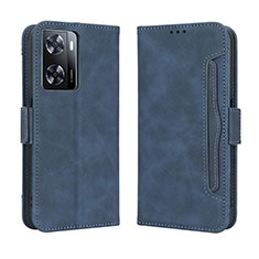 Custodia Portafoglio In Pelle Cover con Supporto BY3 per Oppo A77 4G Blu