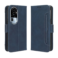 Custodia Portafoglio In Pelle Cover con Supporto BY3 per Oppo Reno10 Pro+ Plus 5G Blu