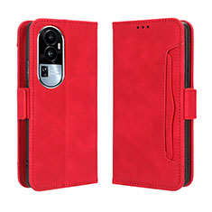 Custodia Portafoglio In Pelle Cover con Supporto BY3 per Oppo Reno10 Pro+ Plus 5G Rosso