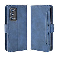 Custodia Portafoglio In Pelle Cover con Supporto BY3 per Oppo Reno6 Pro+ Plus 5G Blu
