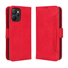 Custodia Portafoglio In Pelle Cover con Supporto BY3 per Realme 10 5G Rosso