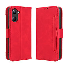 Custodia Portafoglio In Pelle Cover con Supporto BY3 per Realme 10 Pro 5G Rosso