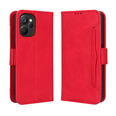 Custodia Portafoglio In Pelle Cover con Supporto BY3 per Realme 9i 5G Rosso