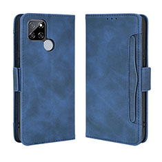 Custodia Portafoglio In Pelle Cover con Supporto BY3 per Realme Q2i 5G Blu