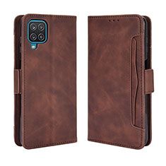 Custodia Portafoglio In Pelle Cover con Supporto BY3 per Samsung Galaxy A12 5G Marrone