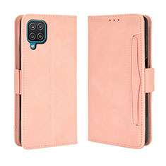 Custodia Portafoglio In Pelle Cover con Supporto BY3 per Samsung Galaxy A12 5G Rosa