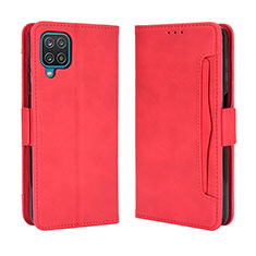 Custodia Portafoglio In Pelle Cover con Supporto BY3 per Samsung Galaxy A12 5G Rosso