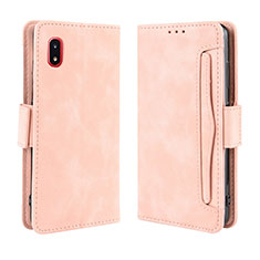 Custodia Portafoglio In Pelle Cover con Supporto BY3 per Samsung Galaxy A21 SC-42A Rosa