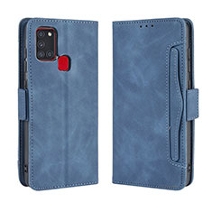 Custodia Portafoglio In Pelle Cover con Supporto BY3 per Samsung Galaxy A21s Blu