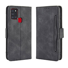 Custodia Portafoglio In Pelle Cover con Supporto BY3 per Samsung Galaxy A21s Nero